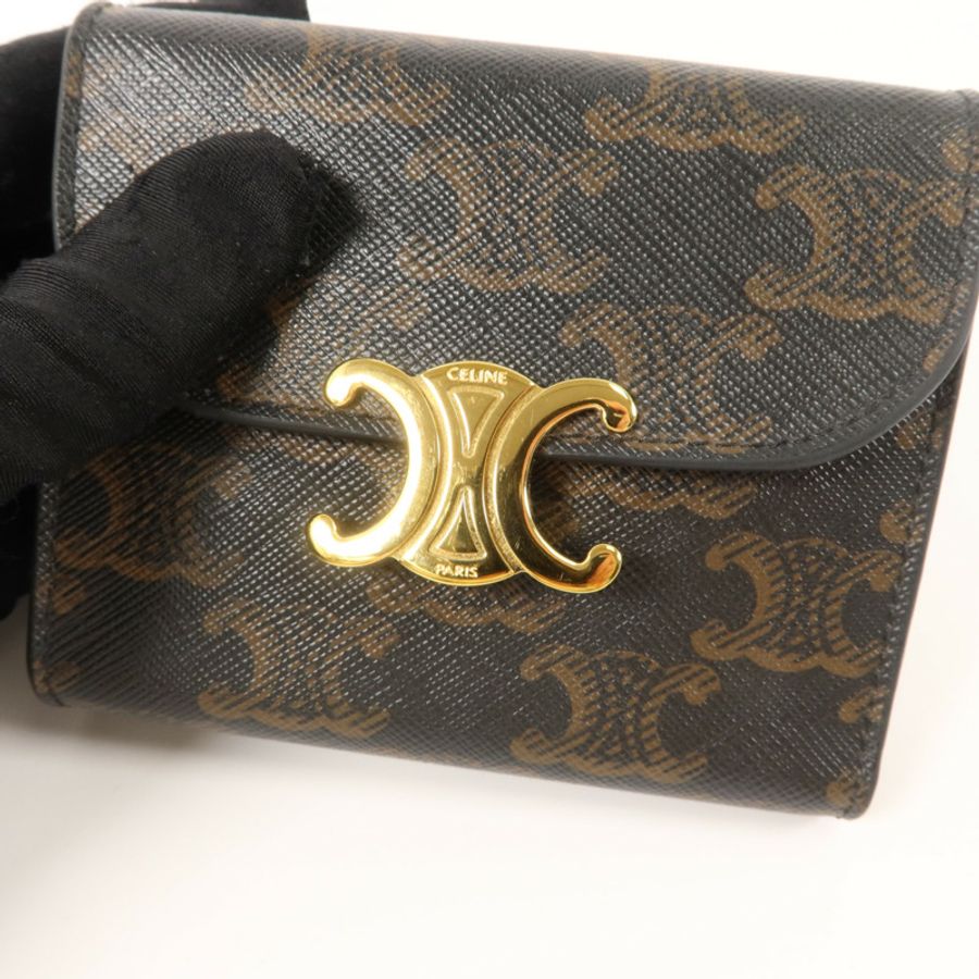 CELINE 塗層帆布Triomphe Wallet錢包-10