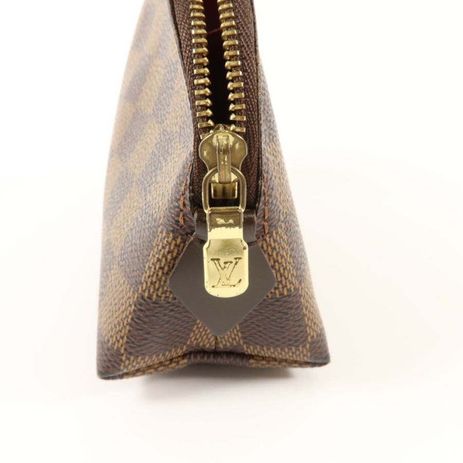 LOUIS VUITTON Damier Make Up Bag PM金扣化妝袋-7