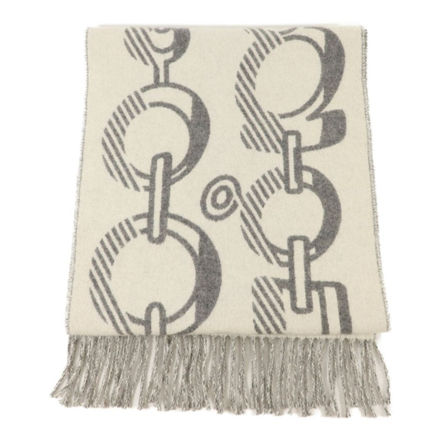 HERMES 羊絨Casaque Do Re Boucles Scarf 30x140頸巾-1