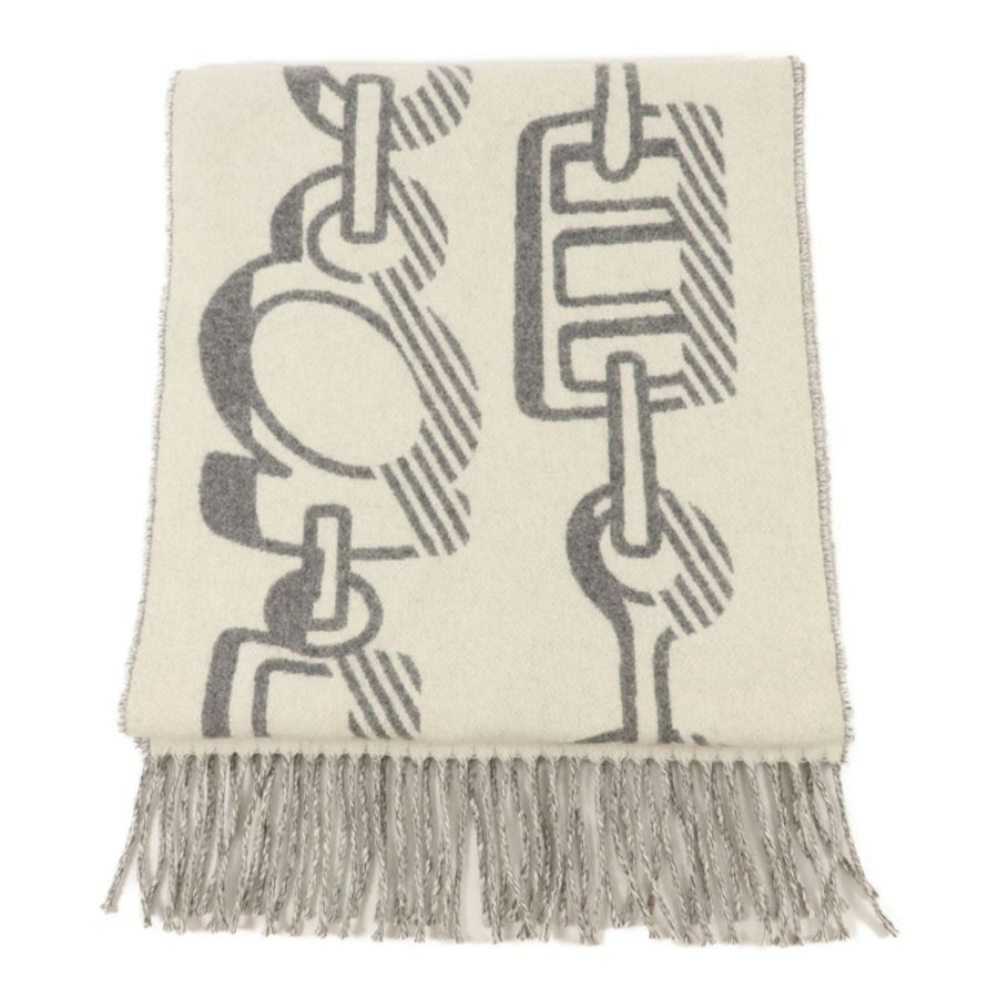 HERMES 羊絨Casaque Do Re Boucles Scarf 30x140頸巾-2