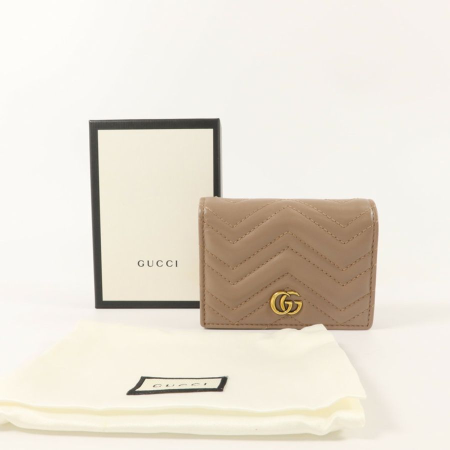 GUCCI 牛皮皮革GG Marmont Card Case錢包-9