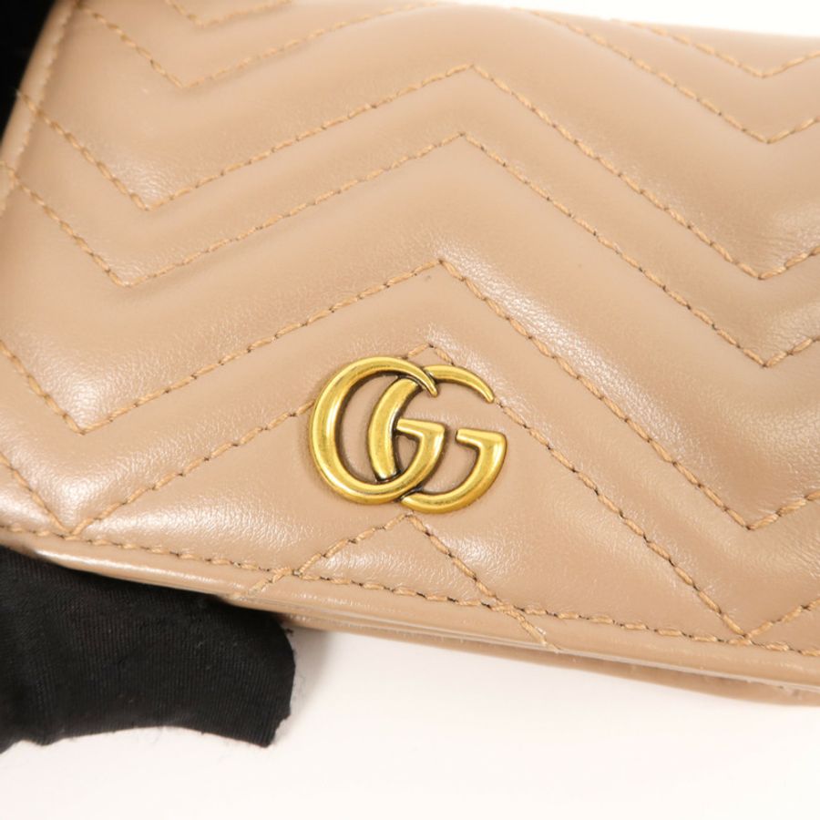 GUCCI 牛皮皮革GG Marmont Card Case錢包-10