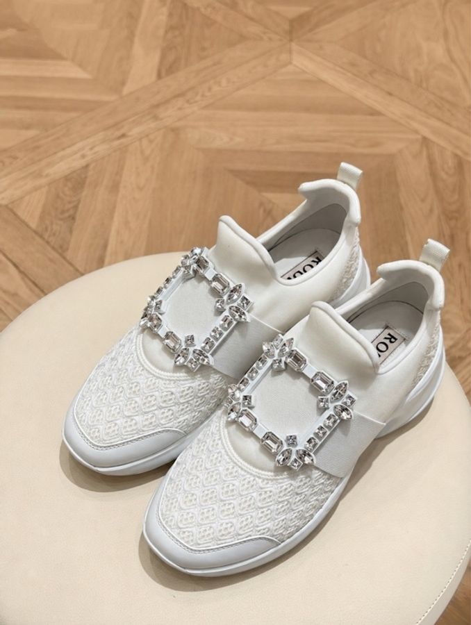 Roger Vivier 鑽扣白色運動鞋-0