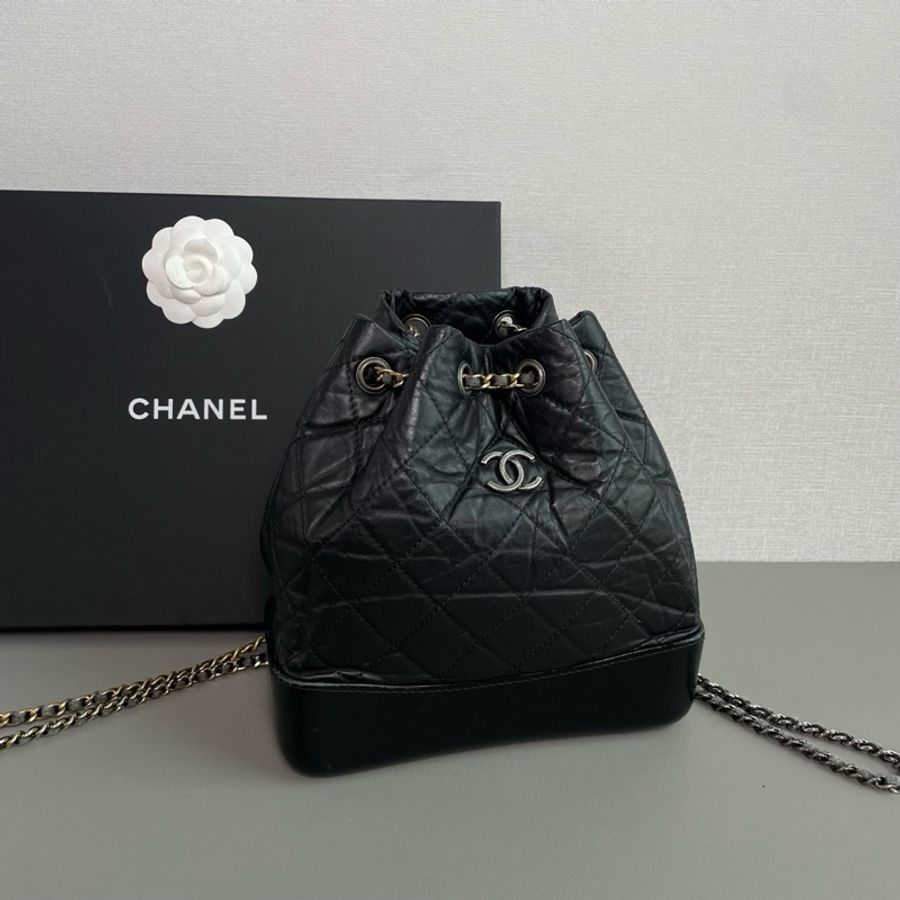 💎Chanel香奈兒｜Gabrielle黑色牛皮流浪雙肩包｜小號｜97新25開無卡-2
