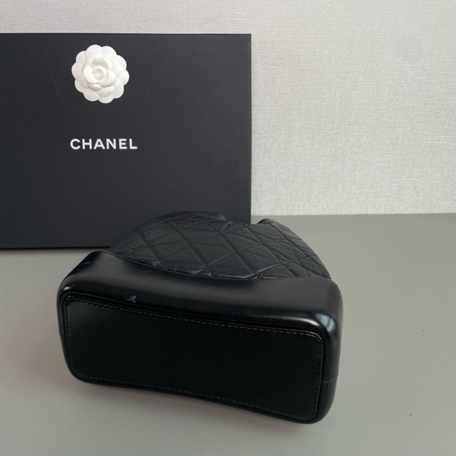 💎Chanel香奈兒｜Gabrielle黑色牛皮流浪雙肩包｜小號｜97新25開無卡-6