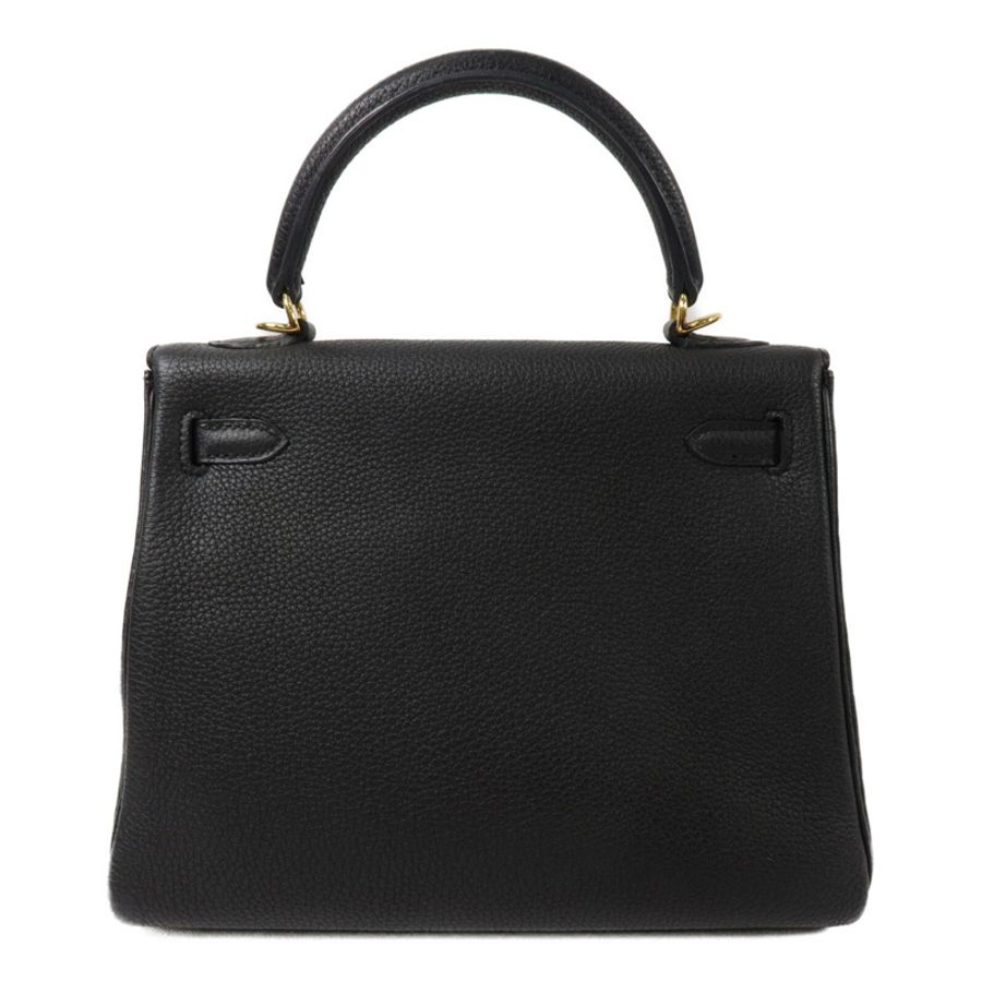 HERMES Togo皮革Kelly 25手挽肩背兩用袋Noir-1
