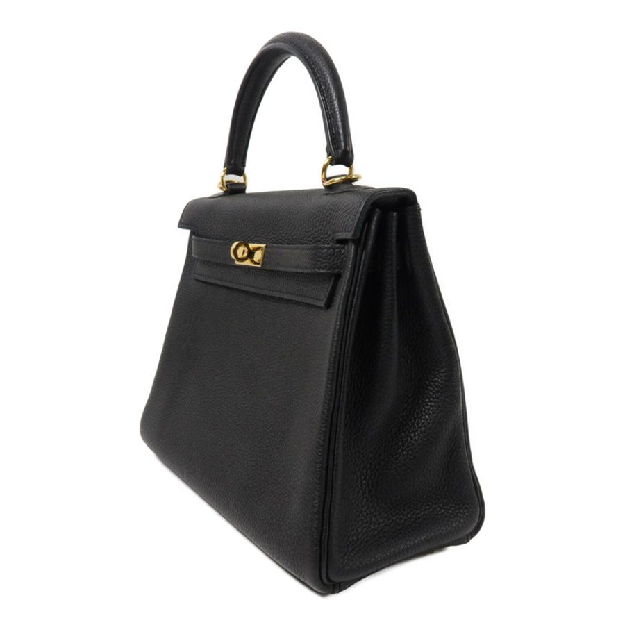 HERMES Togo皮革Kelly 25手挽肩背兩用袋Noir-2