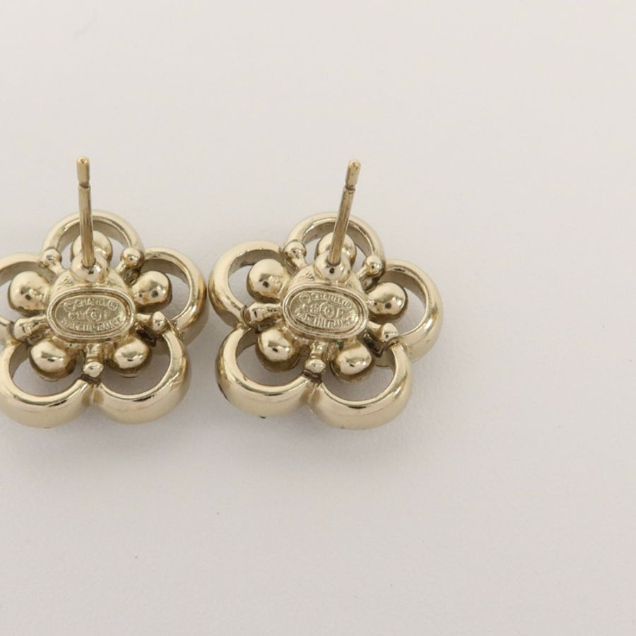 CHANEL 金屬/水晶Camelia Earrings耳環-4