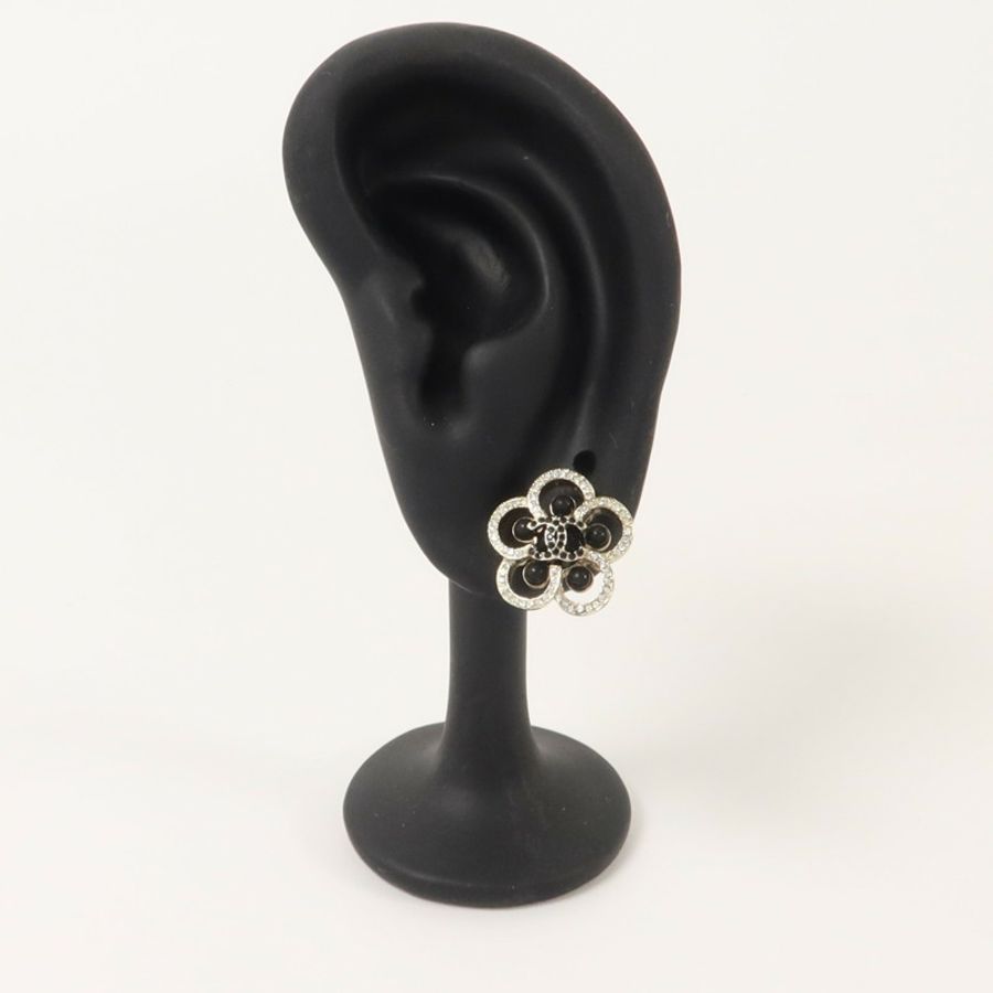 CHANEL 金屬/水晶Camelia Earrings耳環-6