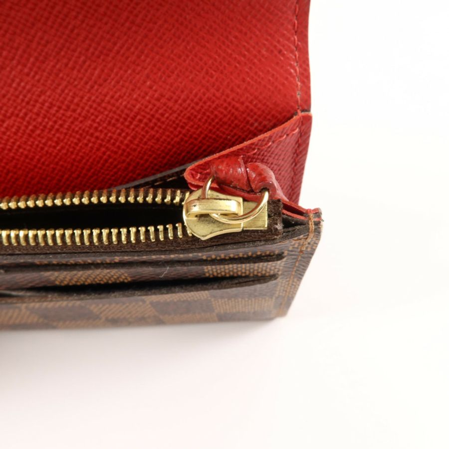 LOUIS VUITTON Damier Portefeuille Emilie Long Wallet金扣長錢包-7