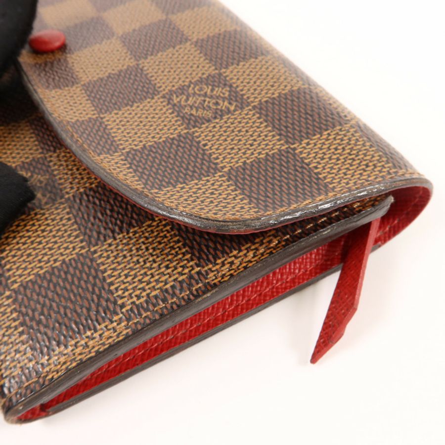 LOUIS VUITTON Damier Portefeuille Emilie Long Wallet金扣長錢包-13