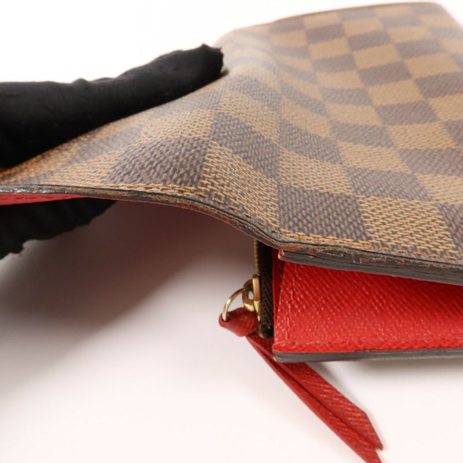 LOUIS VUITTON Damier Portefeuille Emilie Long Wallet金扣長錢包-14