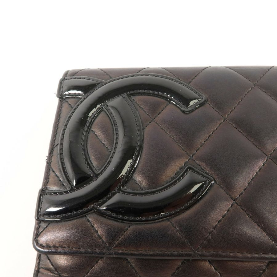 CHANEL 牛皮皮革Cambon Long Wallet長錢包-9