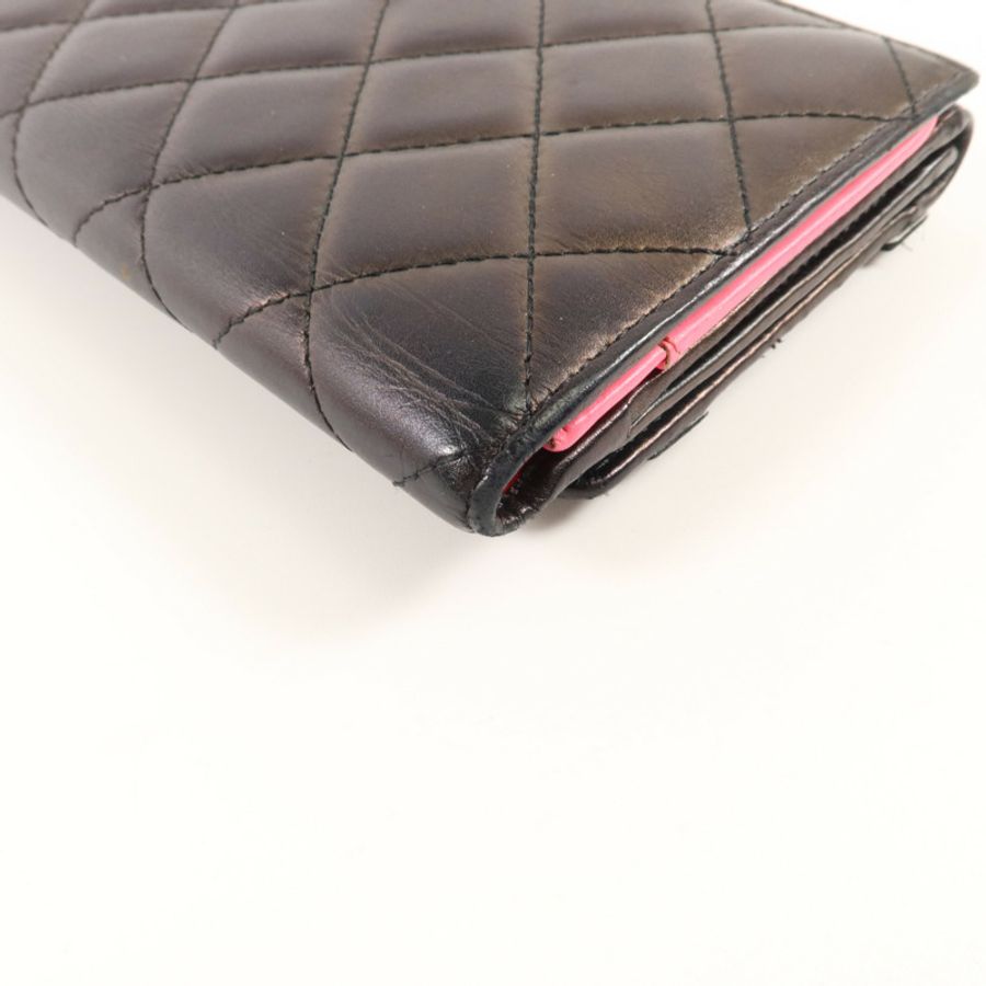 CHANEL 牛皮皮革Cambon Long Wallet長錢包-11