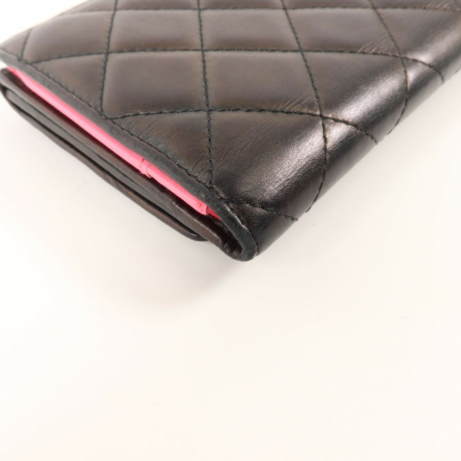 CHANEL 牛皮皮革Cambon Long Wallet長錢包-12