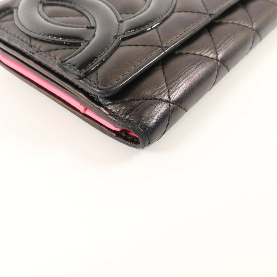 CHANEL 牛皮皮革Cambon Long Wallet長錢包-14
