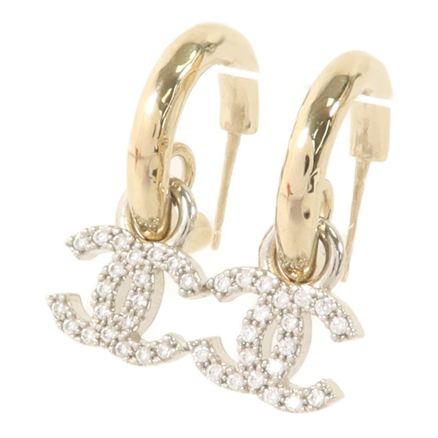 CHANEL 金屬/水晶Pierced Earring耳環-1