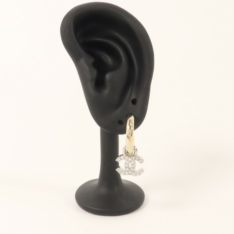 CHANEL 金屬/水晶Pierced Earring耳環-6
