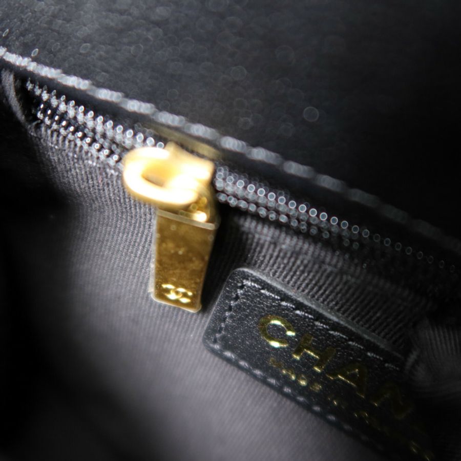 CHANEL Tweed/牛皮皮革Top Handle Flap Bag鏈帶手挽肩背兩用袋-8