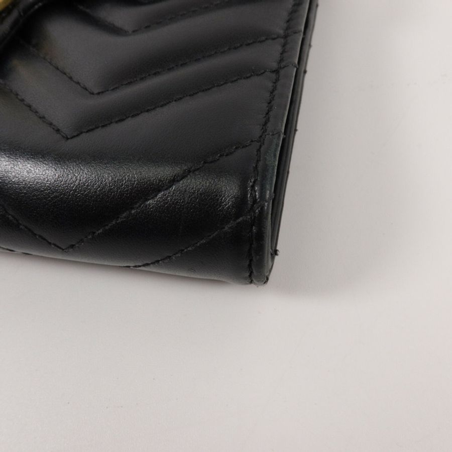 GUCCI 牛皮皮革GG Marmont鏈帶肩背袋-10