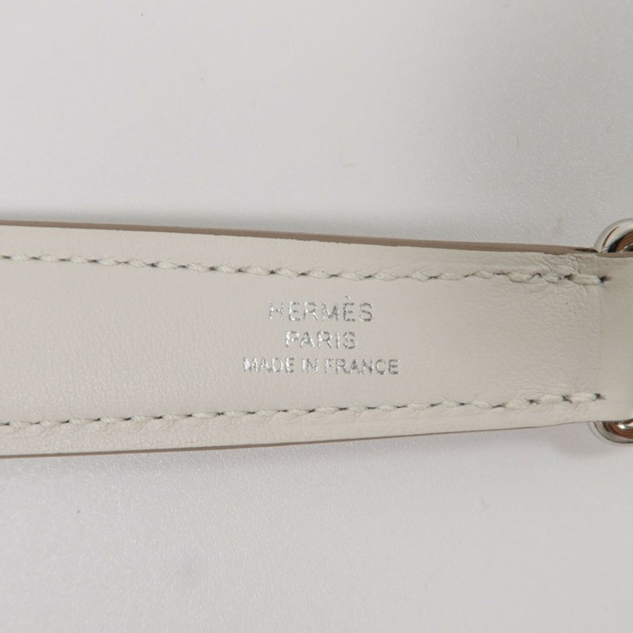 HERMES Swift皮革/Toile Officier Neo Evelyne TPM肩背袋Etoupe/Gris Pale-7