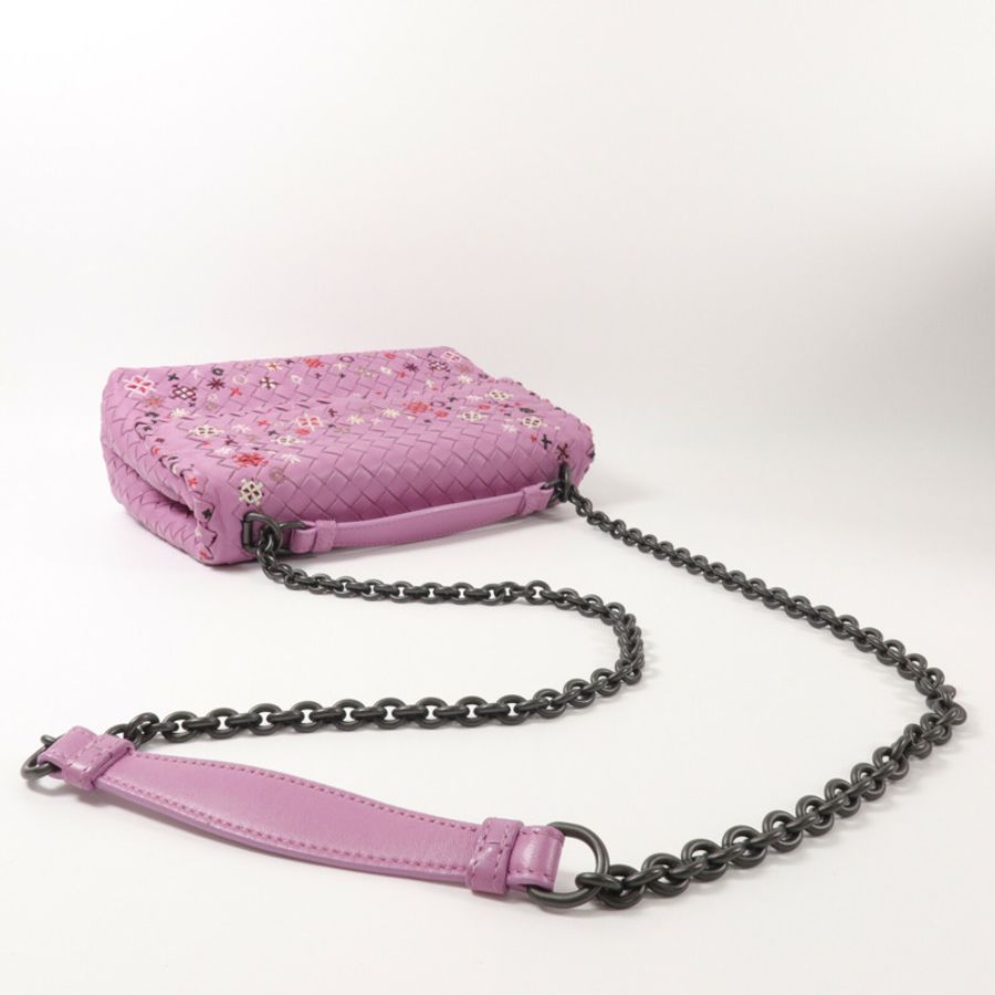 BOTTEGA VENETA 羊皮皮革Chain Shoulder鏈帶肩背袋-6