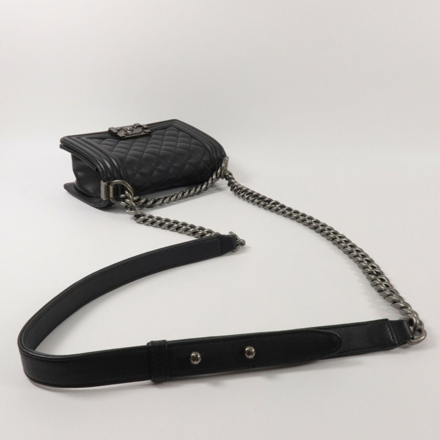 CHANEL 羊皮皮革Boy 20鏈帶肩背袋-8
