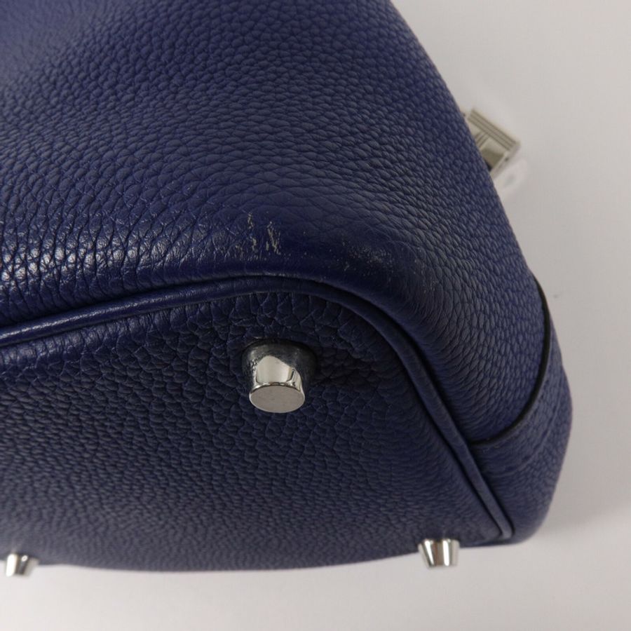 HERMES Clemence皮革Picotin PM手挽袋Marine-10