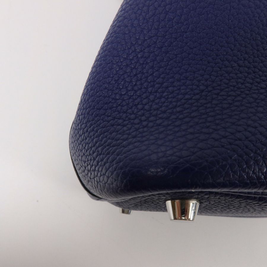 HERMES Clemence皮革Picotin PM手挽袋Marine-11