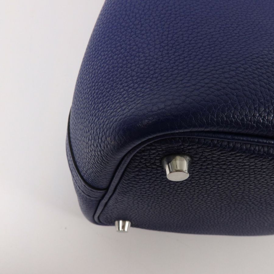 HERMES Clemence皮革Picotin PM手挽袋Marine-13