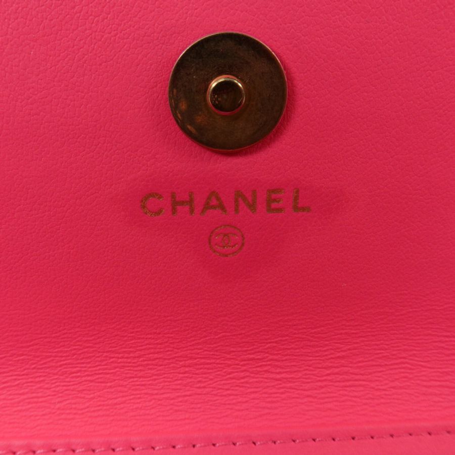 CHANEL 牛皮皮革Chain Shoulder鏈帶肩背袋-6