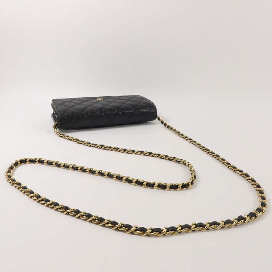 CHANEL 牛皮皮革Wallet On Chain鏈帶肩背袋-9