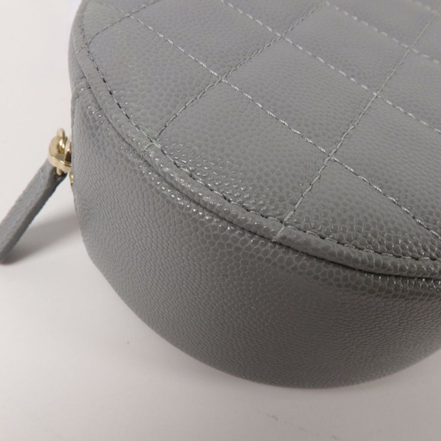 CHANEL 牛皮皮革Round Clutch With Chain鏈帶肩背袋-11
