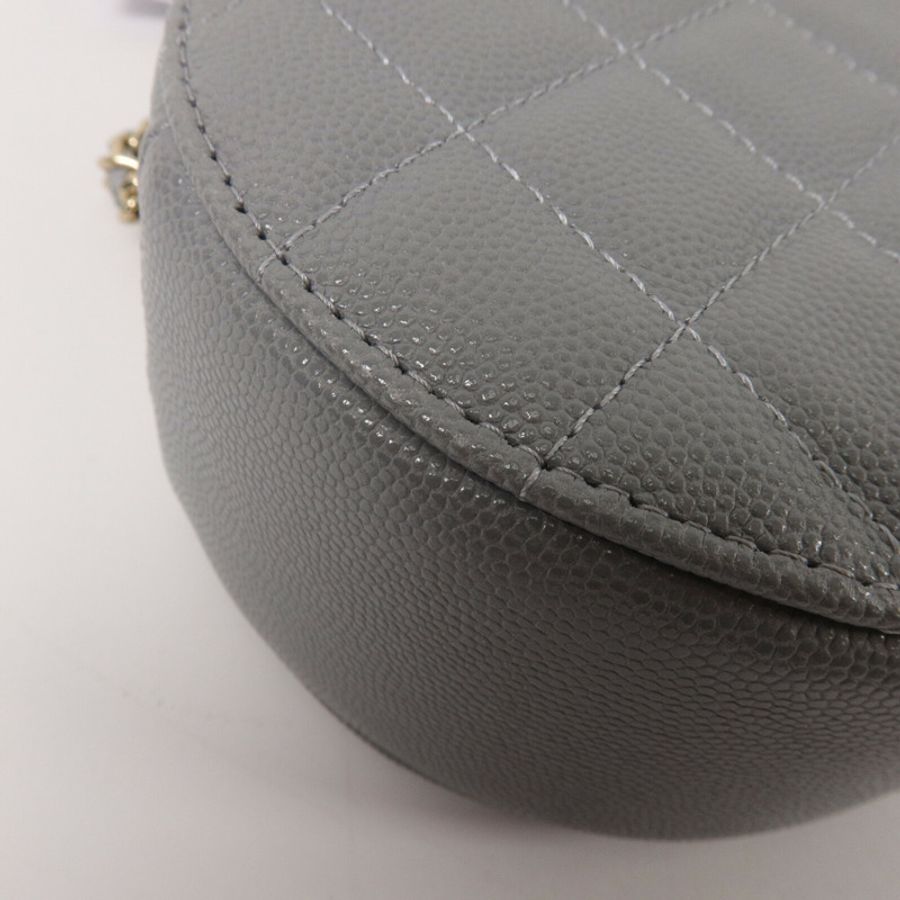 CHANEL 牛皮皮革Round Clutch With Chain鏈帶肩背袋-13
