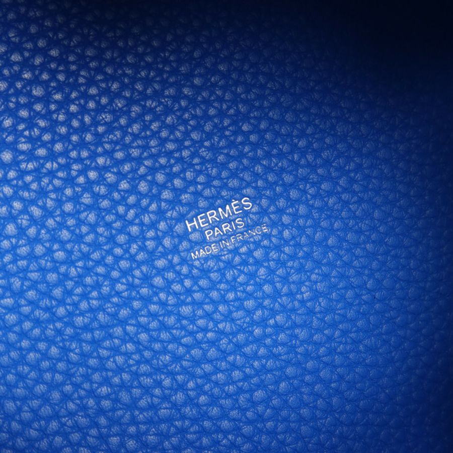 HERMES Clemence皮革Picotin MM手挽袋Bleu Hydra-5