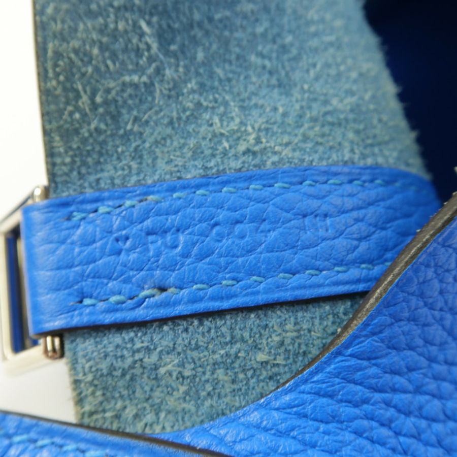 HERMES Clemence皮革Picotin MM手挽袋Bleu Hydra-6