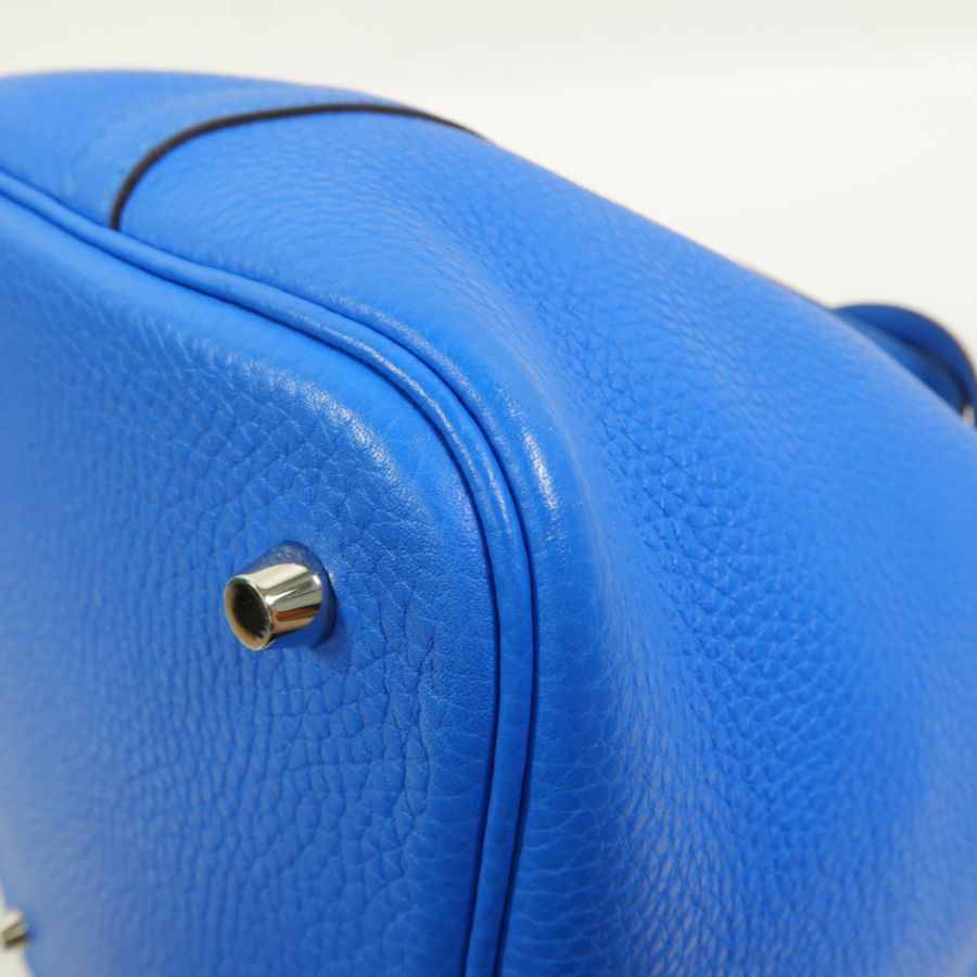 HERMES Clemence皮革Picotin MM手挽袋Bleu Hydra-13