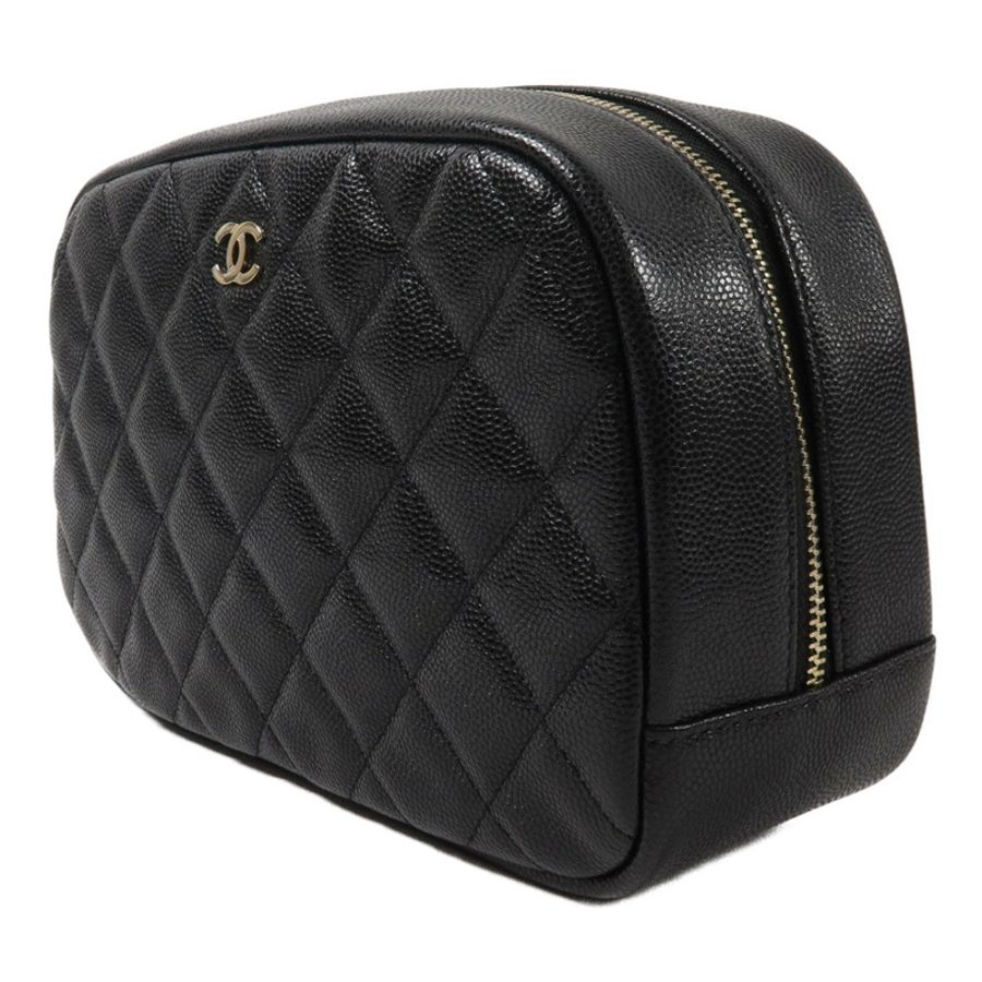 CHANEL 牛皮皮革Double Zip Cosmetic Pouch手提包-2