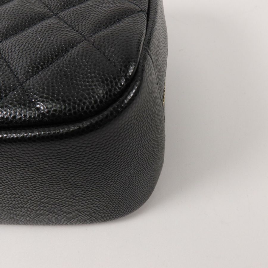 CHANEL 牛皮皮革Double Zip Cosmetic Pouch手提包-11