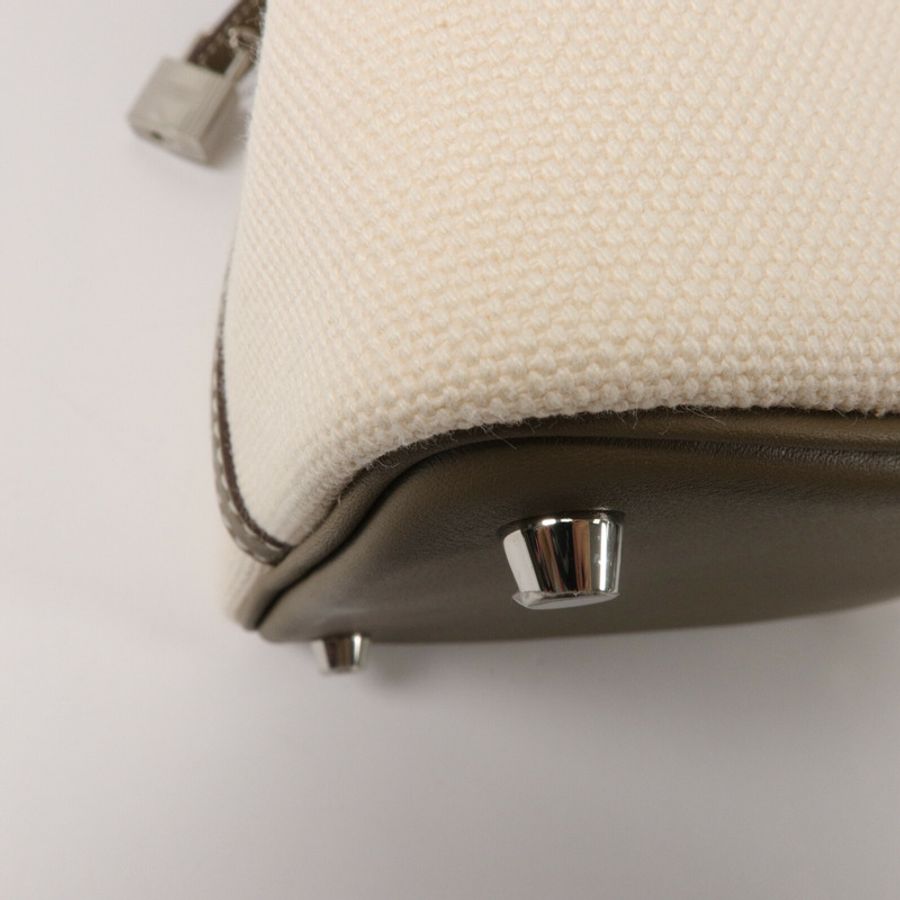 HERMES 帆布/Swift皮革Picotin PM手挽袋Etoupe-12