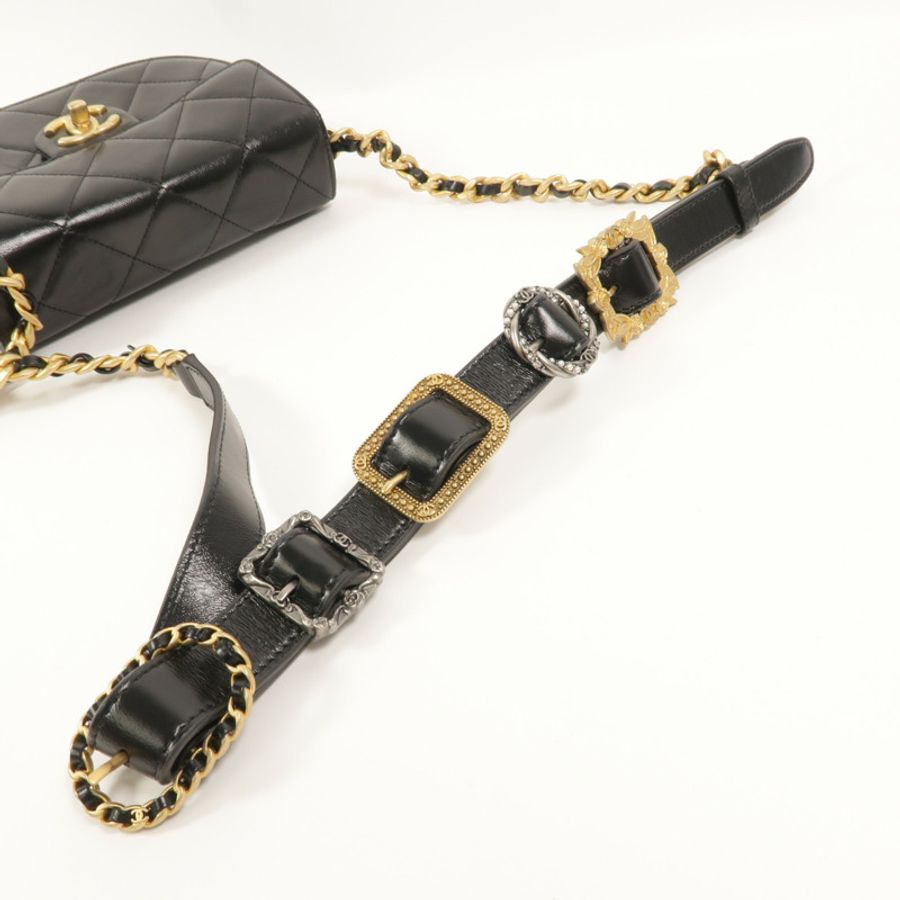 CHANEL 牛皮皮革Saddle Bag肩背袋-13