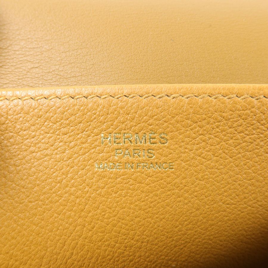 HERMES Evercolor皮革Halzan 25手挽肩背兩用袋Caramel-5
