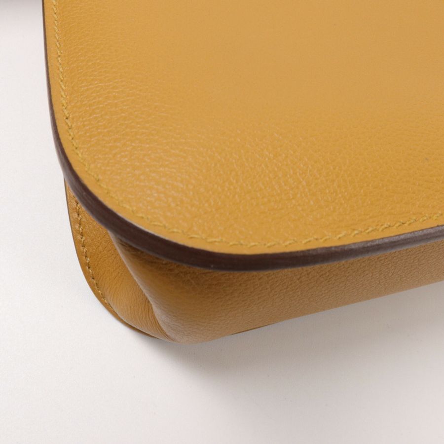 HERMES Evercolor皮革Halzan 25手挽肩背兩用袋Caramel-11