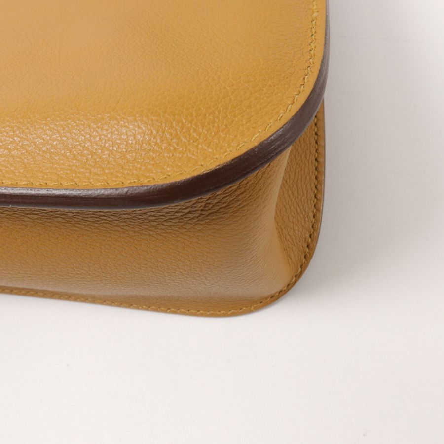 HERMES Evercolor皮革Halzan 25手挽肩背兩用袋Caramel-12