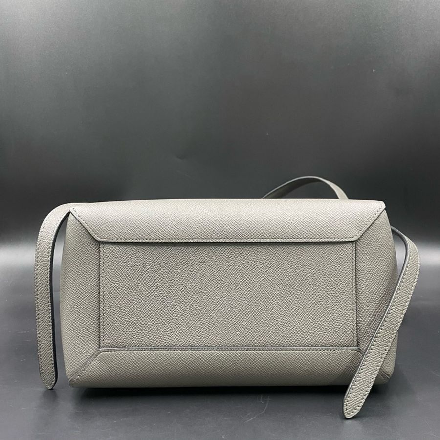 賽琳/Celine灰色BELT MICRO粒面牛皮鯰魚斜挎包 24*21 1-3