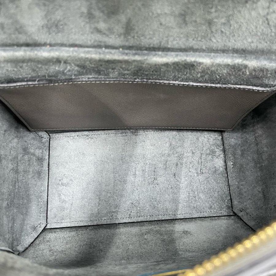 賽琳/Celine灰色BELT MICRO粒面牛皮鯰魚斜挎包 24*21 1-8