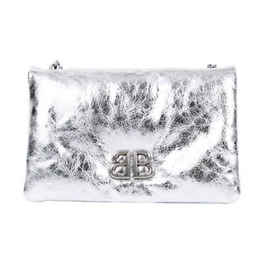 近新超甜價✨ 巴黎世家 BALENCIAGA Monaco 肩背包斜背包手拿包銀MONACO NANO-0