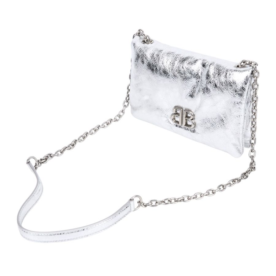 近新超甜價✨ 巴黎世家 BALENCIAGA Monaco 肩背包斜背包手拿包銀MONACO NANO-8