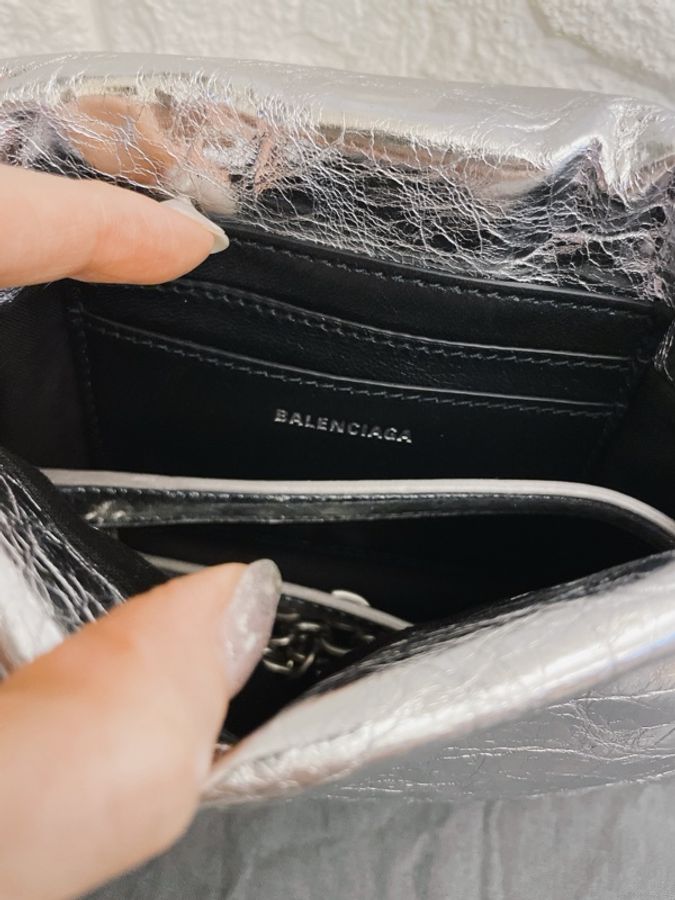 近新超甜價✨ 巴黎世家 BALENCIAGA Monaco 肩背包斜背包手拿包銀MONACO NANO-12