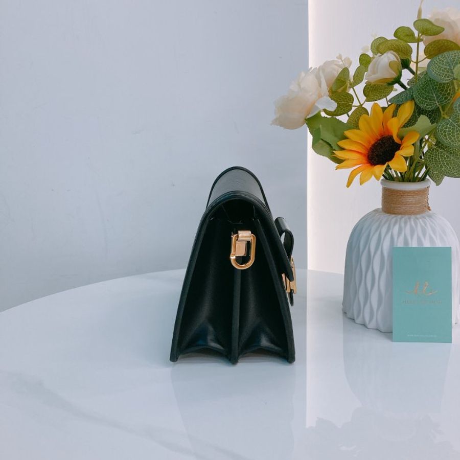 MS0754 Louis Vuitton 路易威登 水波紋 樹皮紋 迷你 兩用 黑色金扣 Mini Dauphine 19cm Epi Leather Black x GHW-2